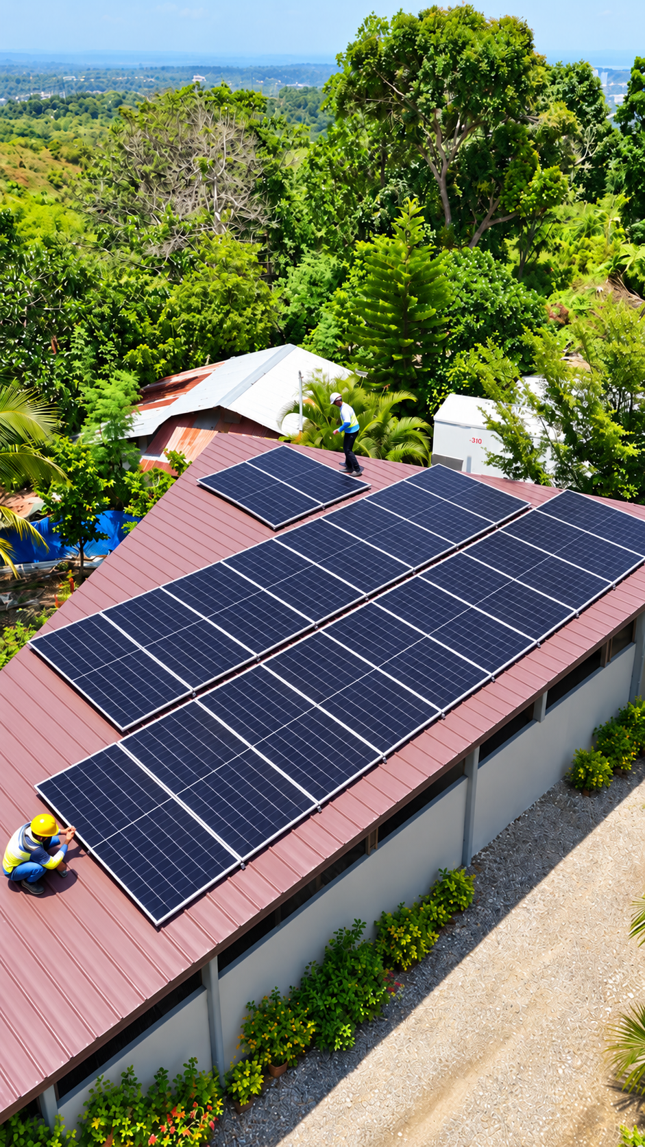 Solar panels installed on a commercial property