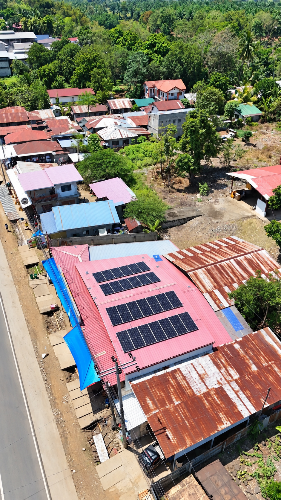Solar panels installed at a rest house